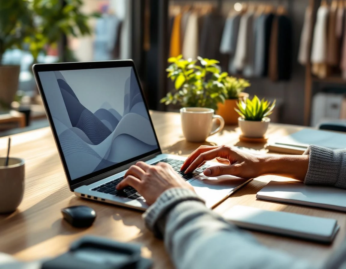 Clean workspace with laptop showing simplified interface, suggesting streamlined business software management