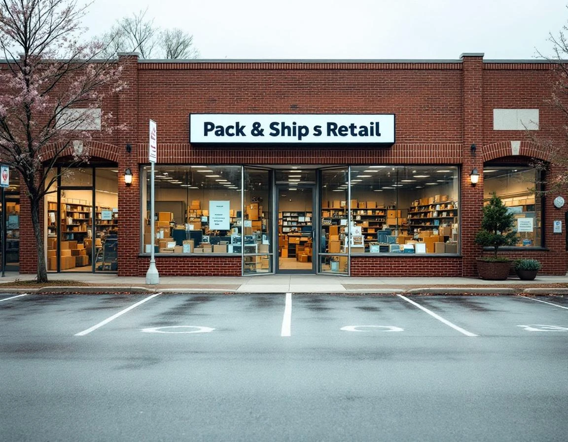 Pack-and-ship store exterior showing retail space ready for operational audit and capacity assessment