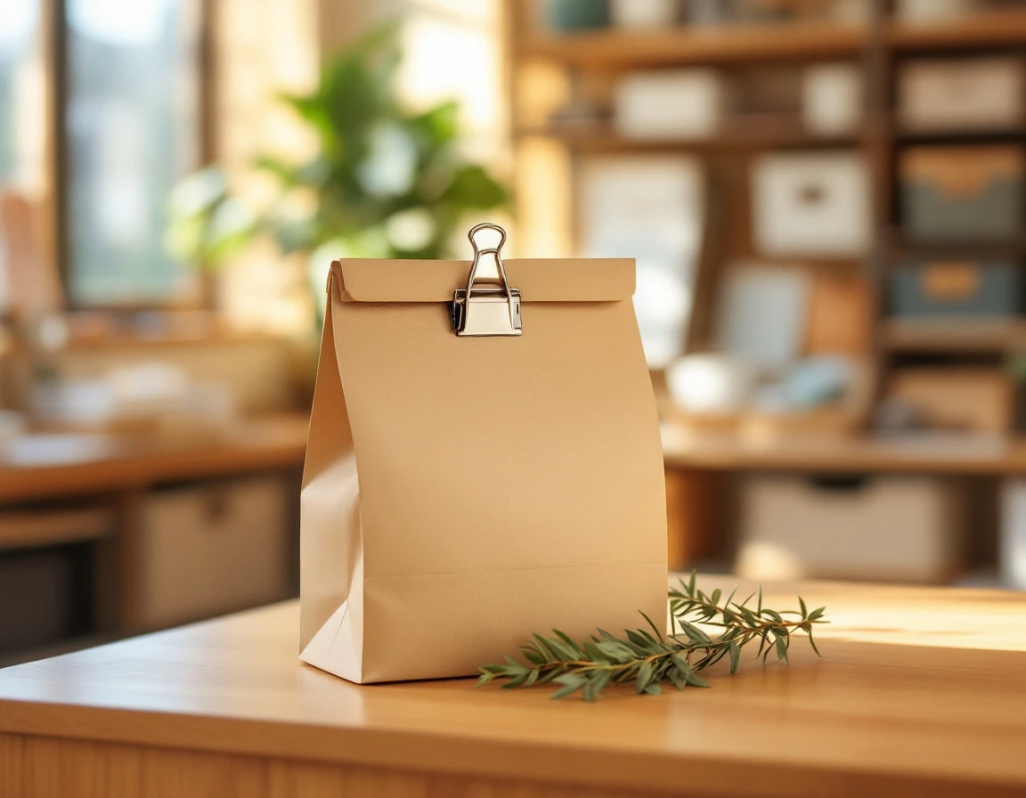 Kraft paper package with metal clip on retail counter symbolizing personalized service recovery